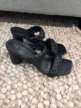 Target - a new day. Braided Double-Strap Black Heeled Sandals